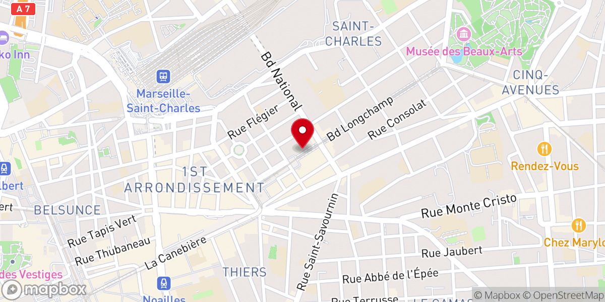 Map showing location of Lieu de prière 🙏 • 💒 Église Adventiste de Marseille Longchamp