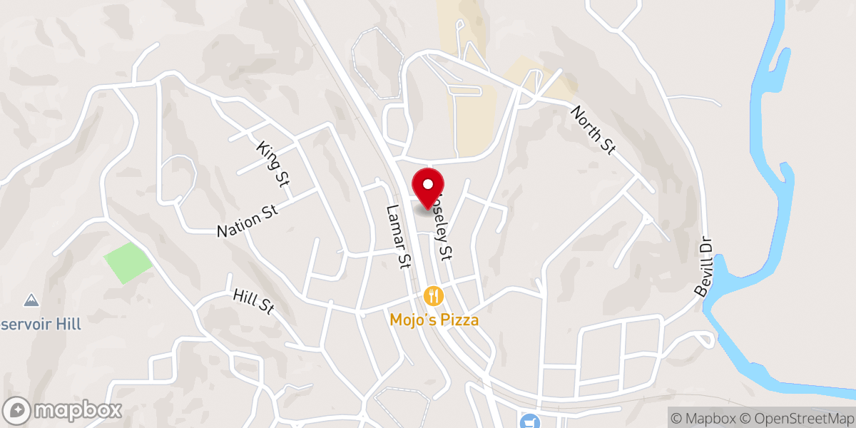 Map showing location of Cordova First Baptist Church