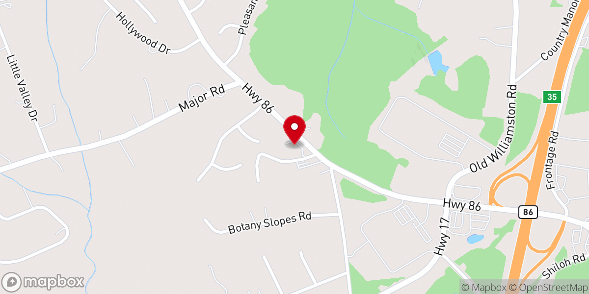 Map showing location of Unity Presbyterian Church