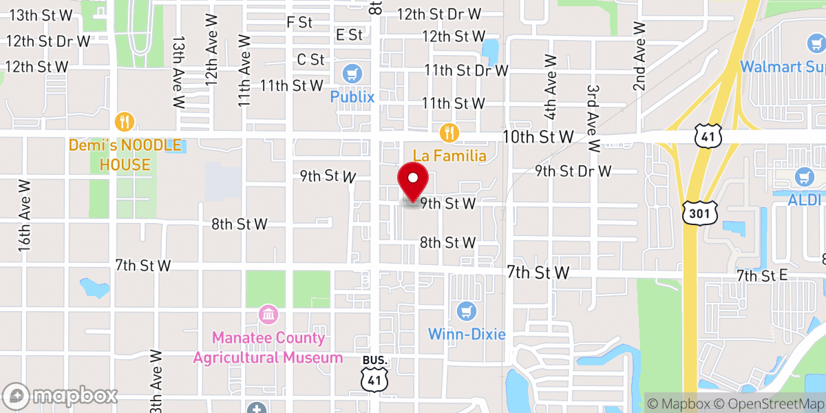 Map showing location of New Life Baptist Church