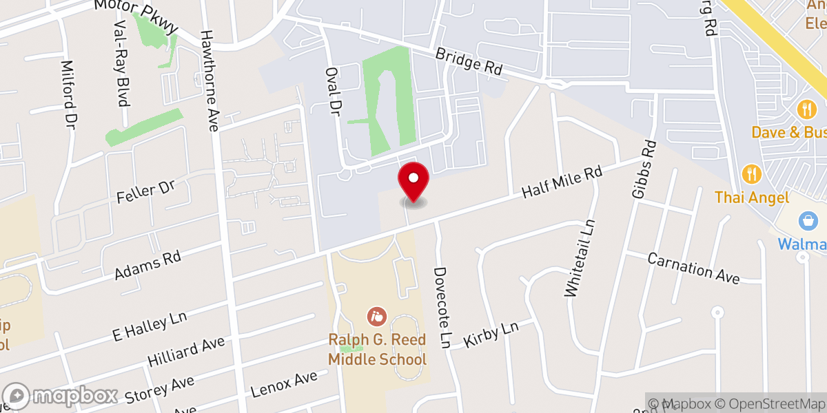 Map showing location of Harvest Christian Bible Church