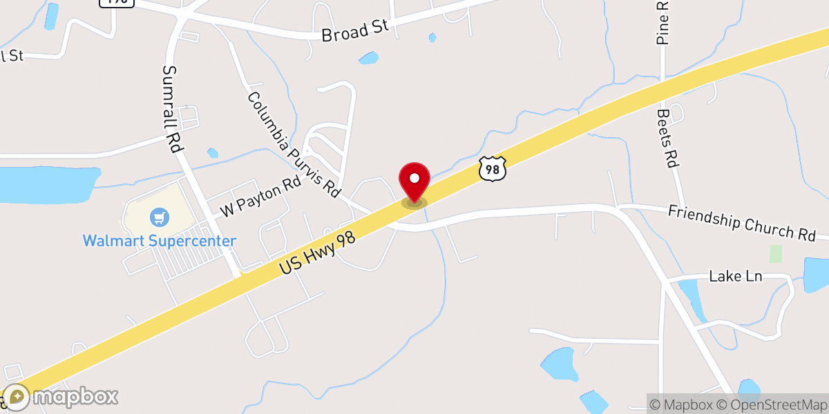 Map showing location of Walthall County Baptist Association
