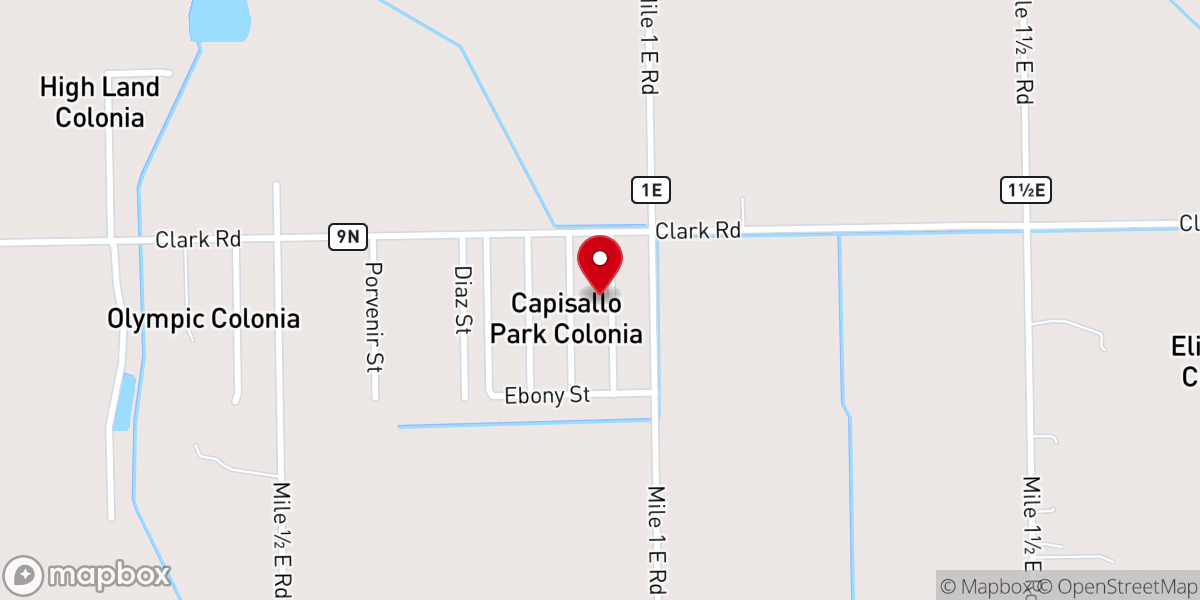 Map showing location of Lirio de los Valles Church