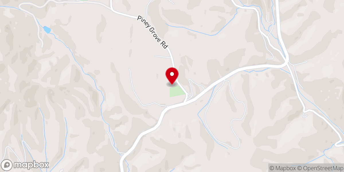 Map showing location of Piney Grove Baptist Church