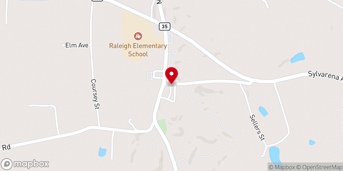 Map showing location of Sardis Baptist Church