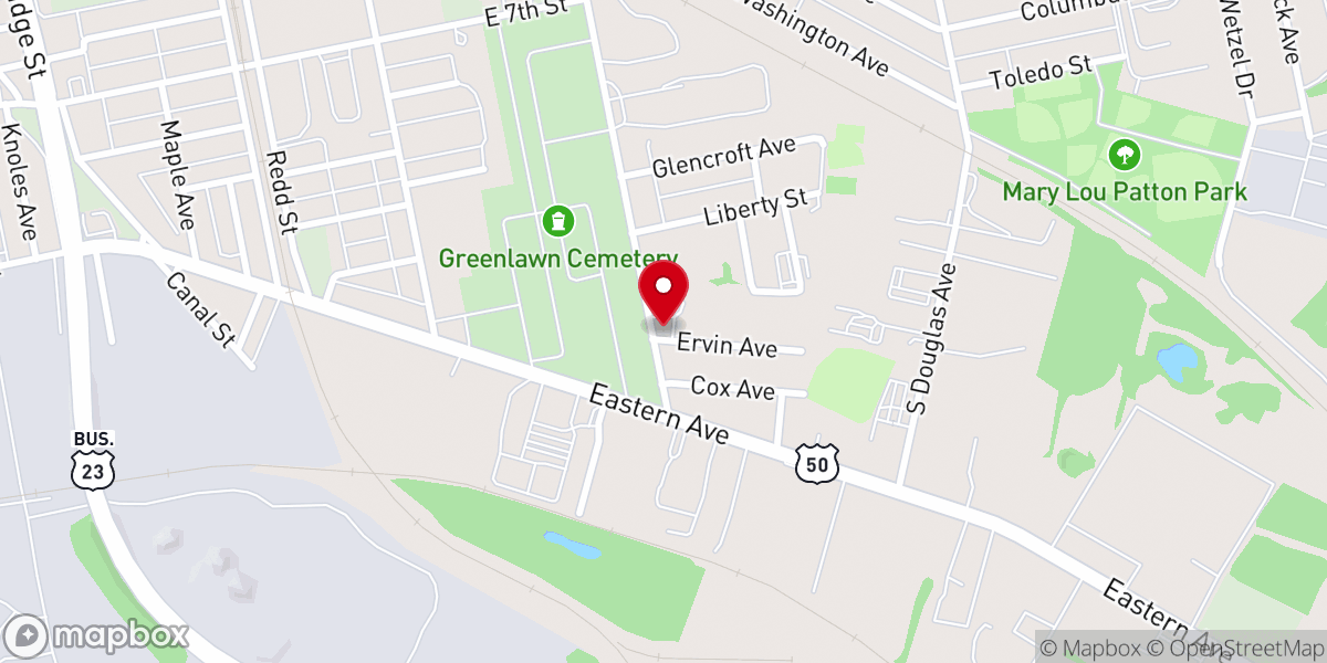 Map showing location of First Free Will Baptist Church