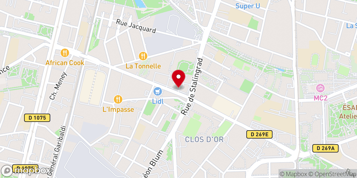 Map showing location of Église "Mission Évangélique de Pentecôte 38" (MEP38)