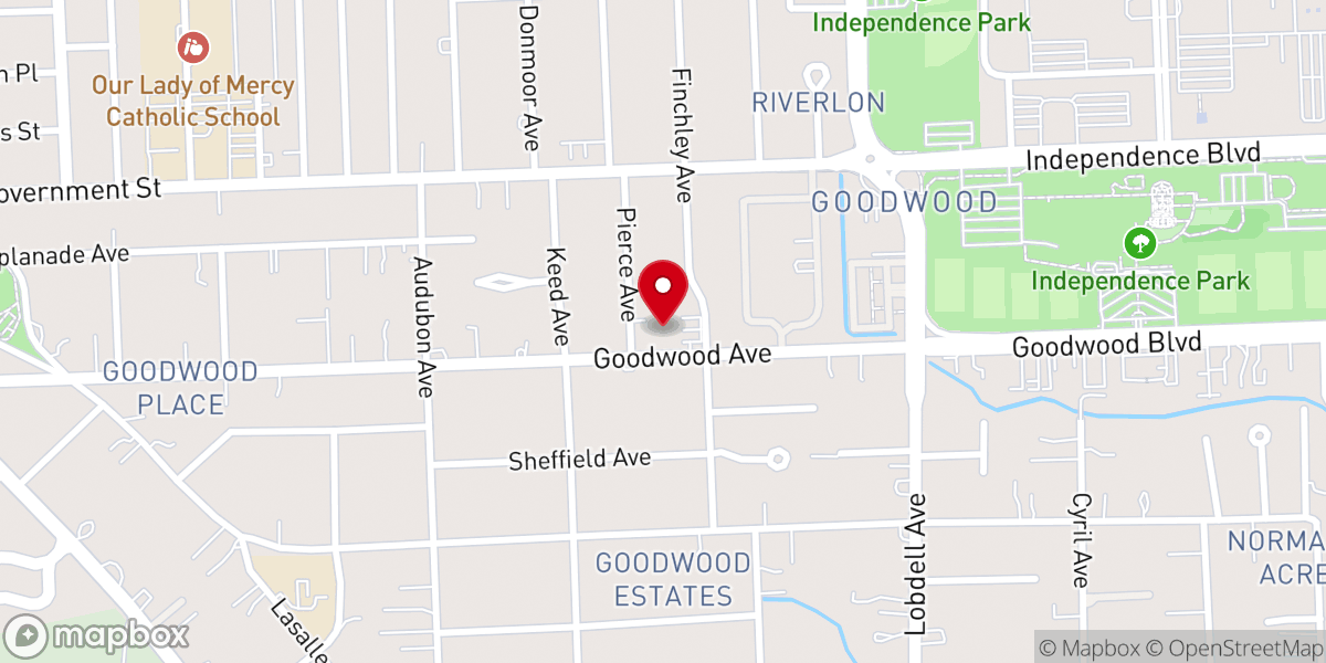 Map showing location of Trinity Baptist Church
