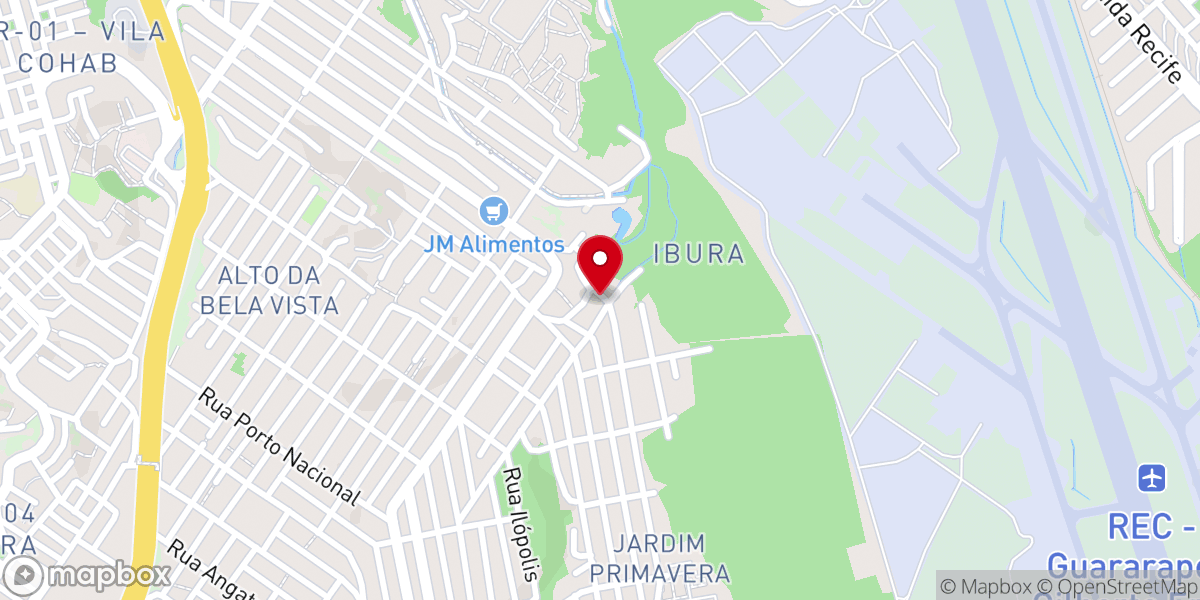 Map showing location of Igreja Pentecostal O Senhor é a nossa justiça. Rua Muniz Silva 116 IBURA recife