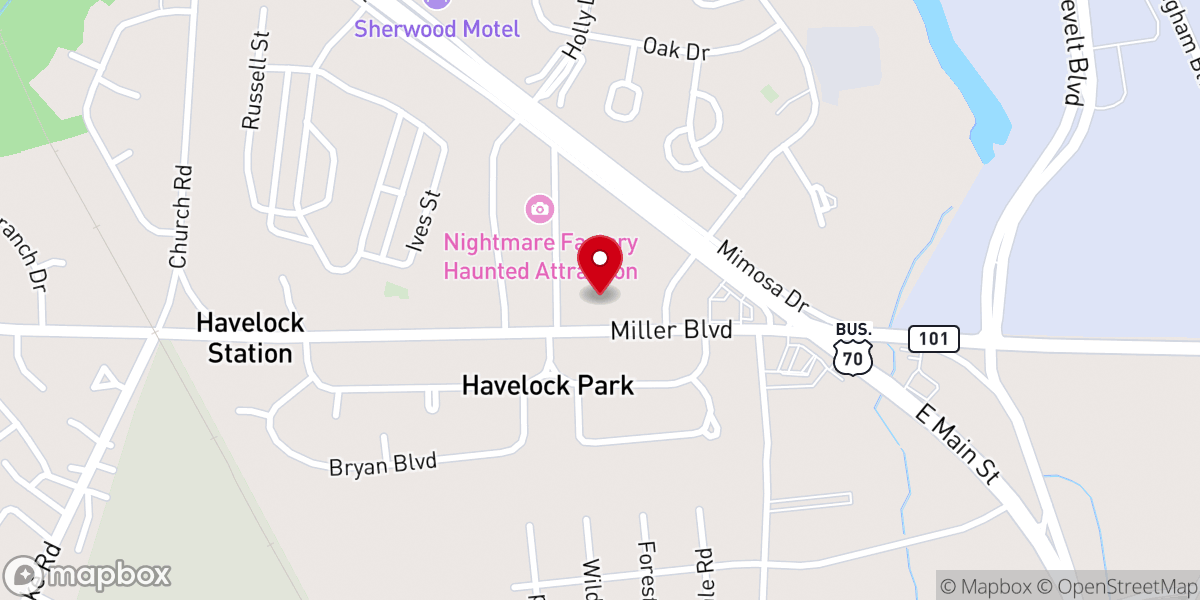 Map showing location of Faith Tabernacle of Praise