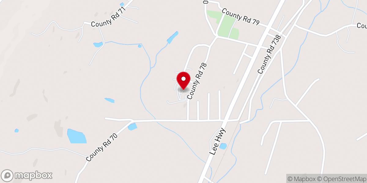 Map showing location of Calvary Baptist Church