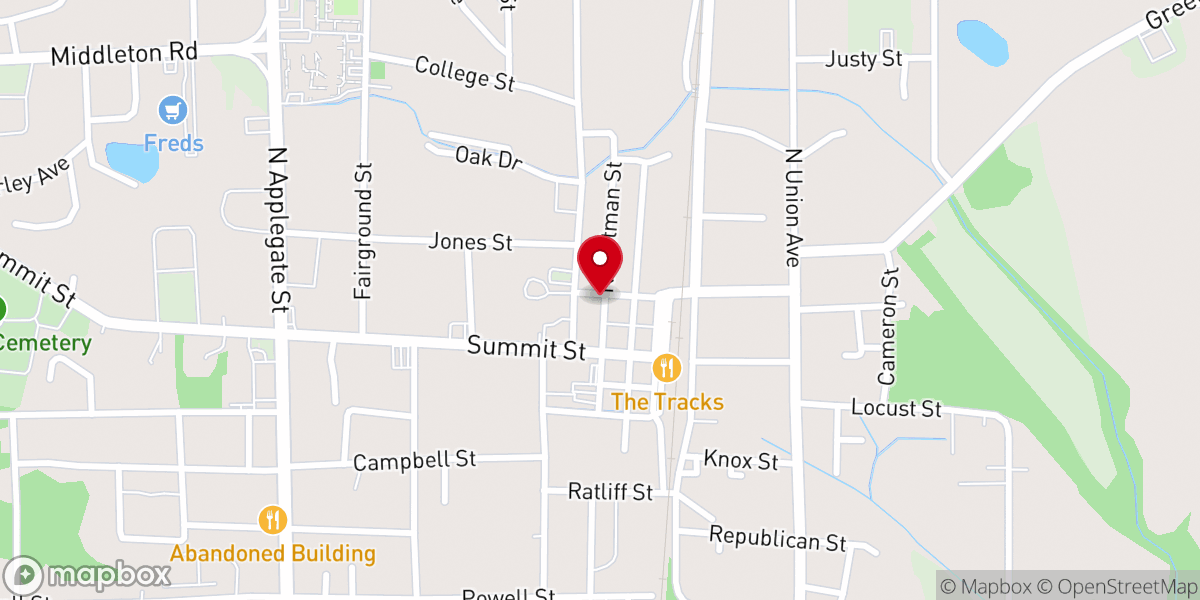 Map showing location of Moore Memorial Methodist Church