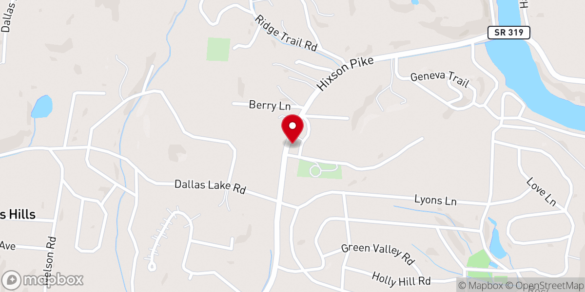 Map showing location of Dividing Ridge Church of God
