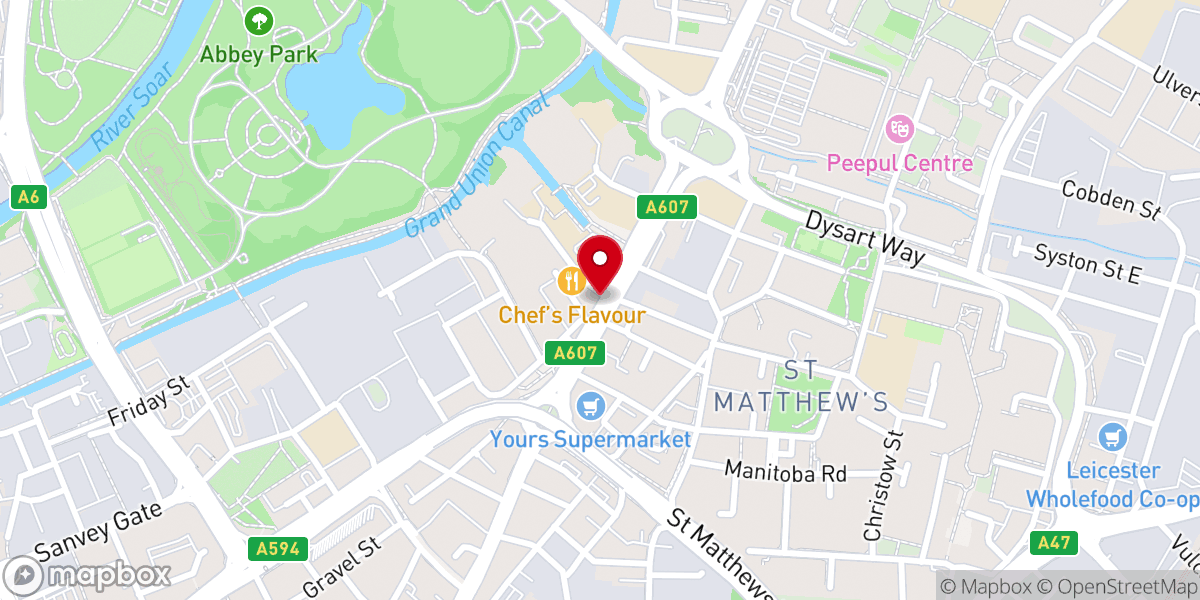 Map showing location of St Mark's Church, Leicester