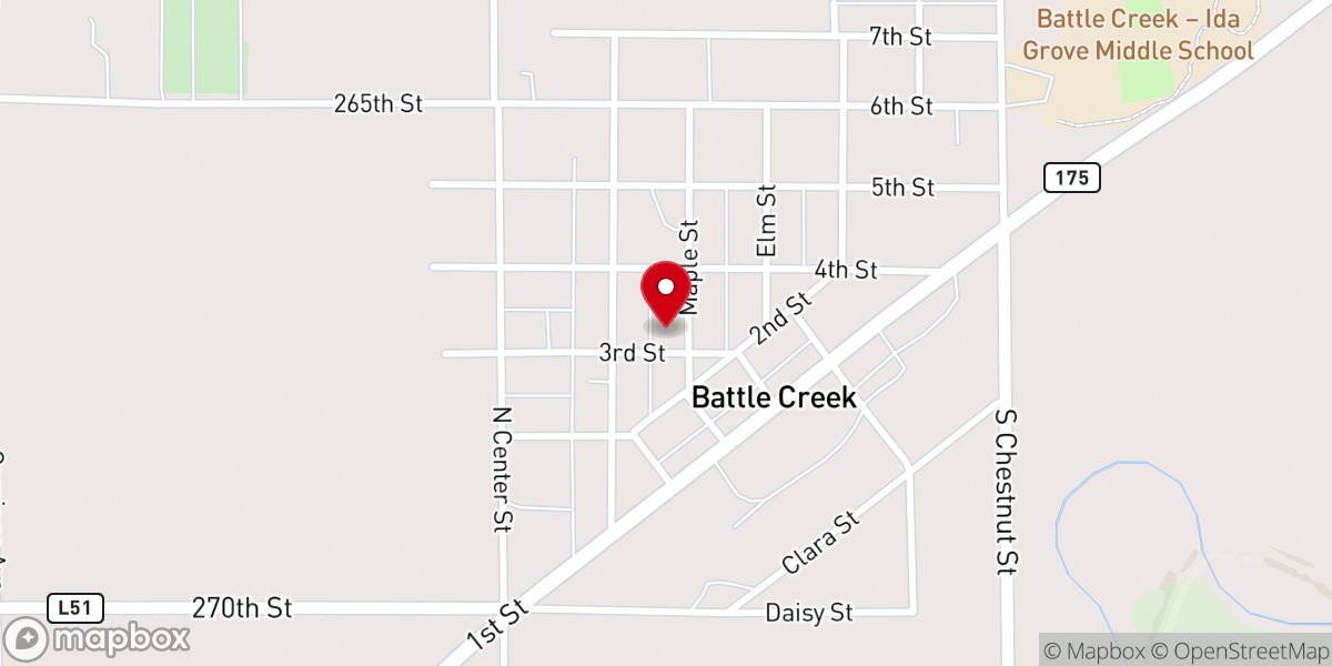 Map showing location of Presbyterian Church