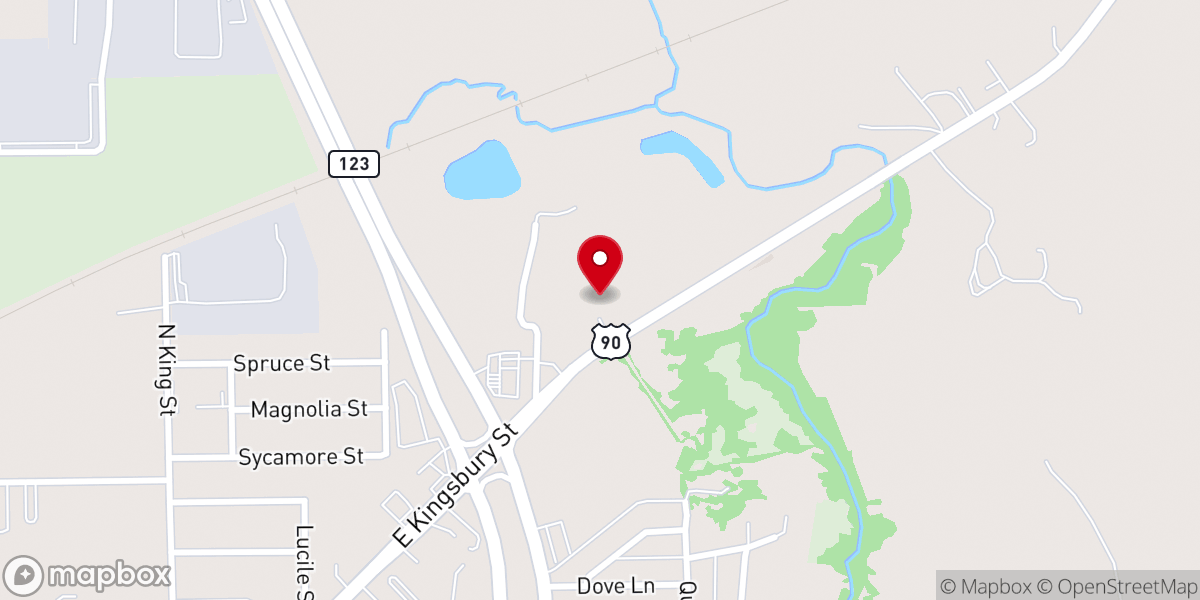 Map showing location of Bible Baptist Church