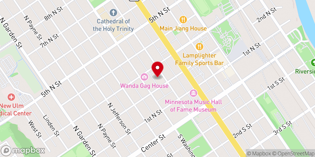 Map showing location of St. Paul's Evangelical Lutheran Church
