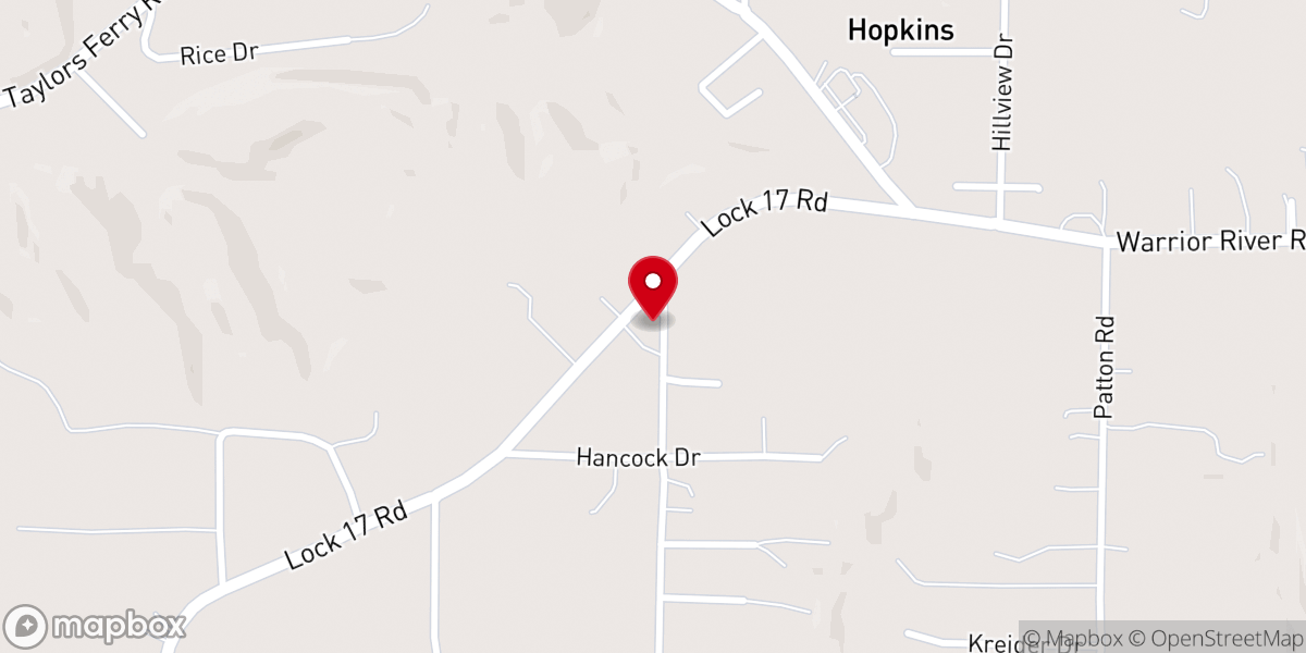 Map showing location of Rock Creek Church of God