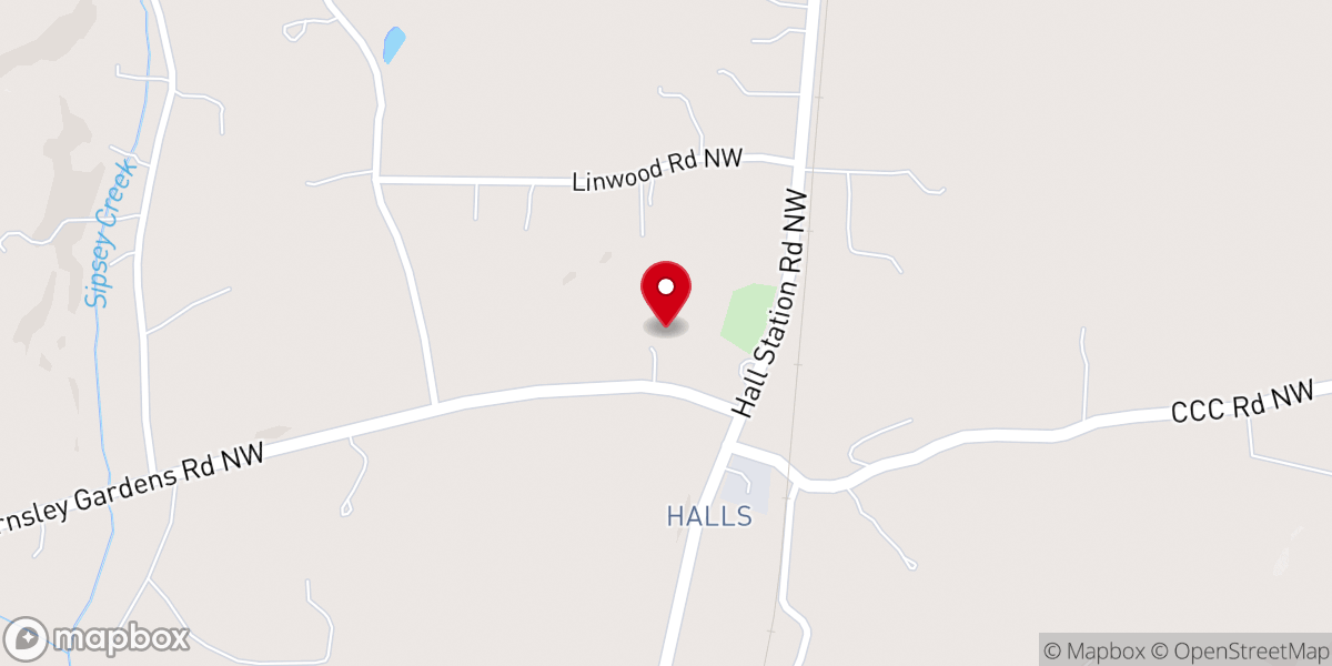 Map showing location of Mount Carmel United Methodist Church