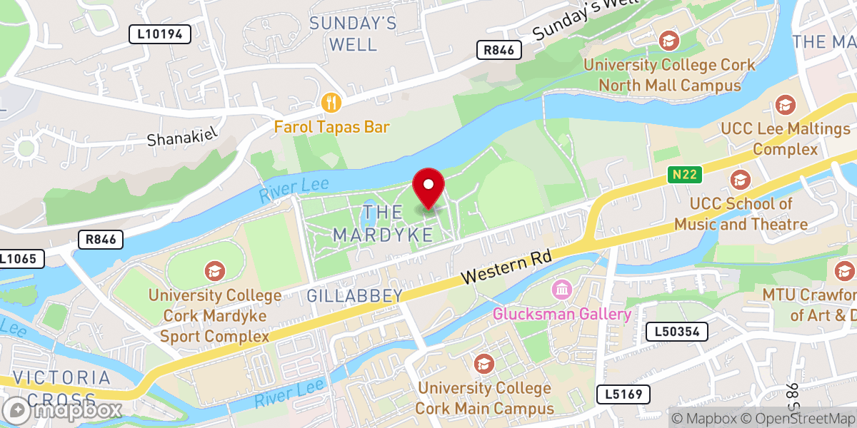 Map showing location of Cork Public Museum