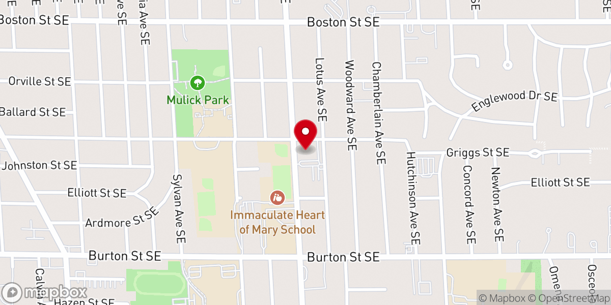 Map showing location of Plymouth Heights Christian Reformed Church