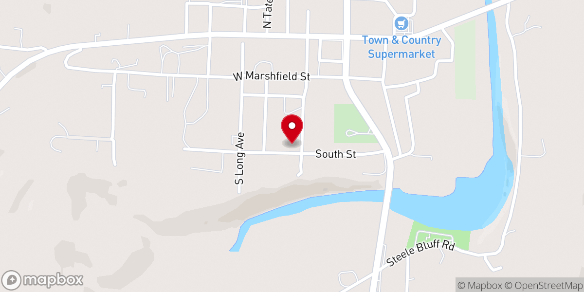 Map showing location of First Baptist Church of Hartville