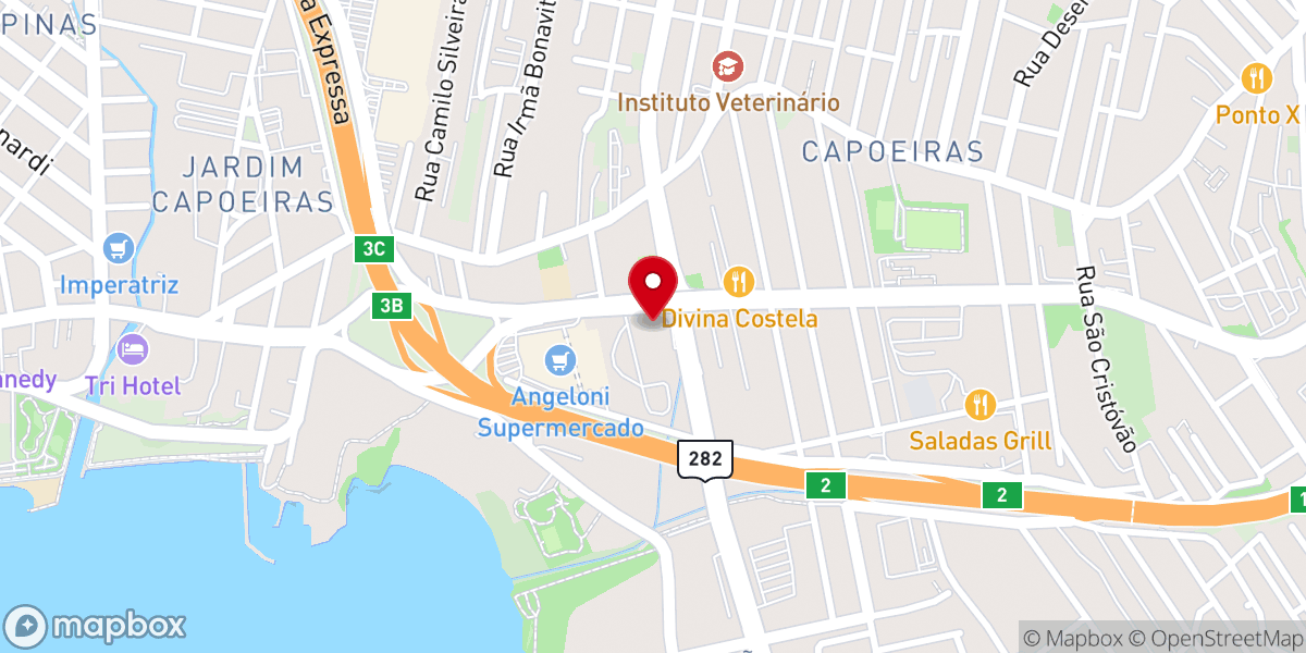 Map showing location of Palavra Viva Church Floripa