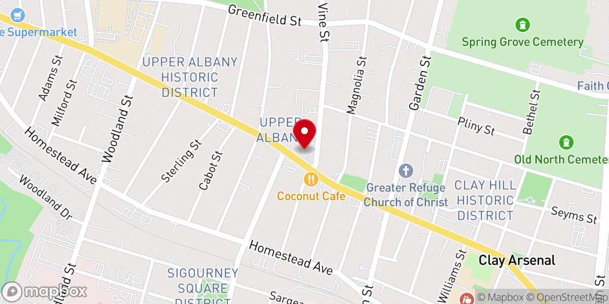 Map showing location of Liberty Christian Center International