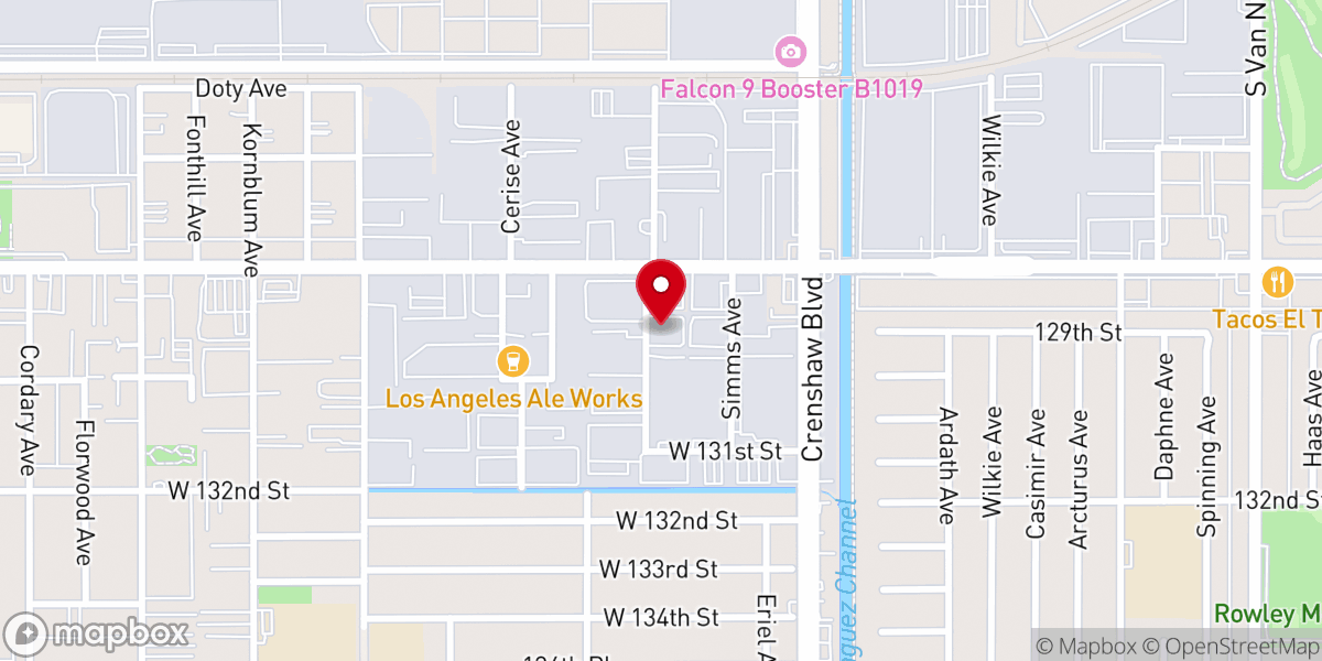 Map showing location of International Christian Center, Los Angeles (ICCLA)