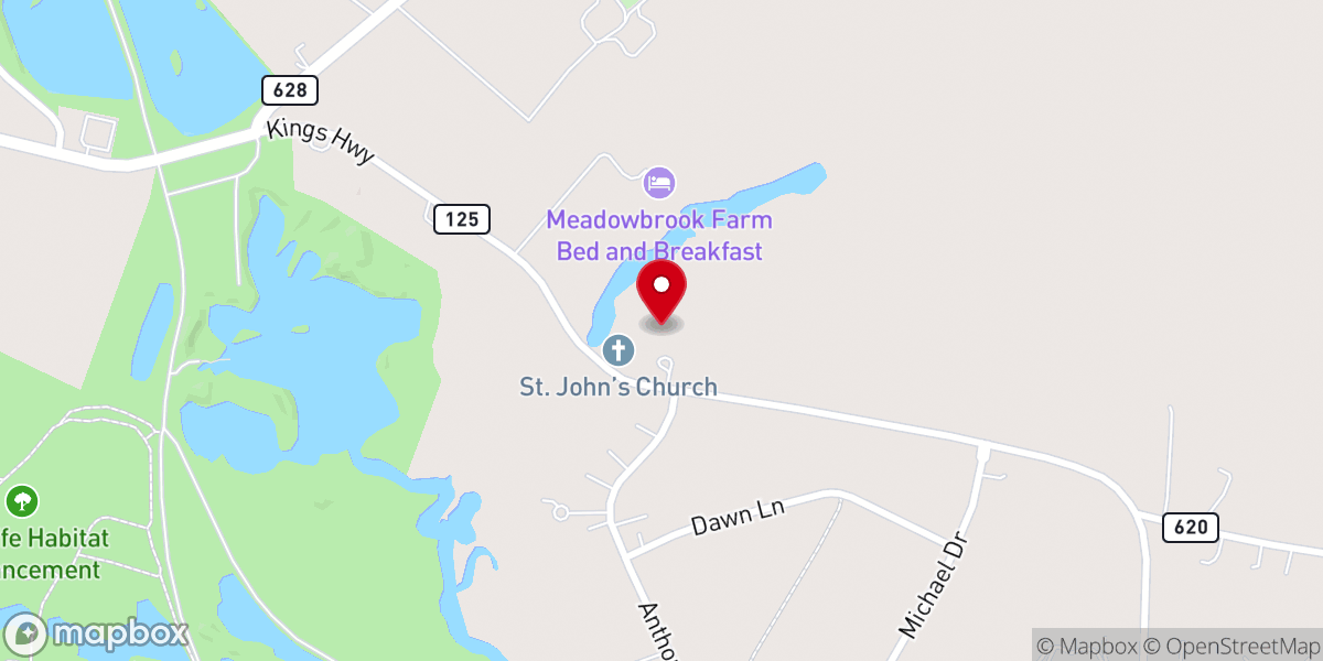 Map showing location of St Johns Episcopal Church