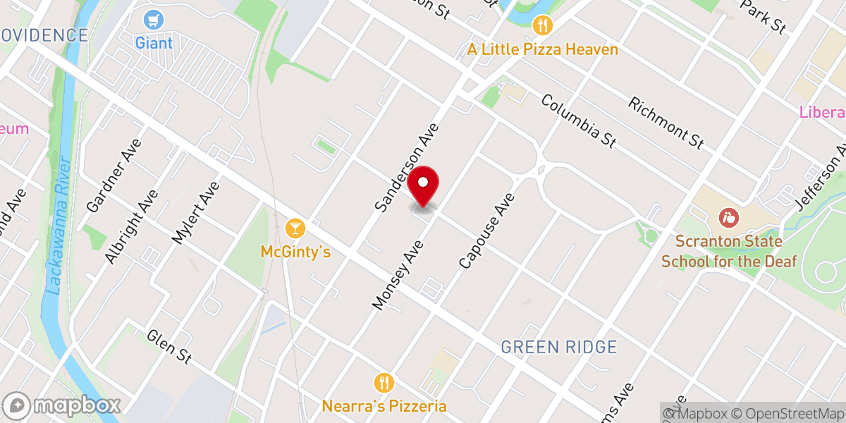 Map showing location of Hope Church