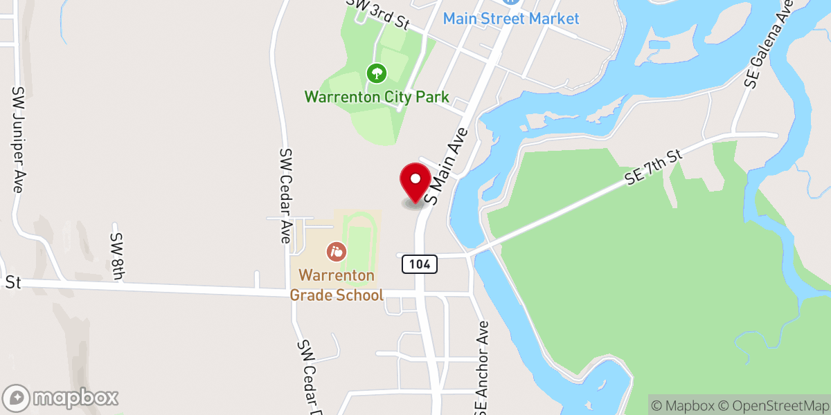 Map showing location of United Methodist Church