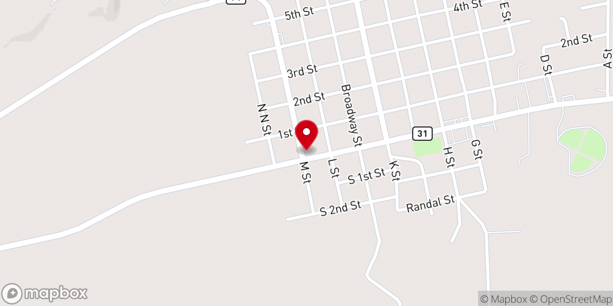 Map showing location of Pentecostal Holiness Church