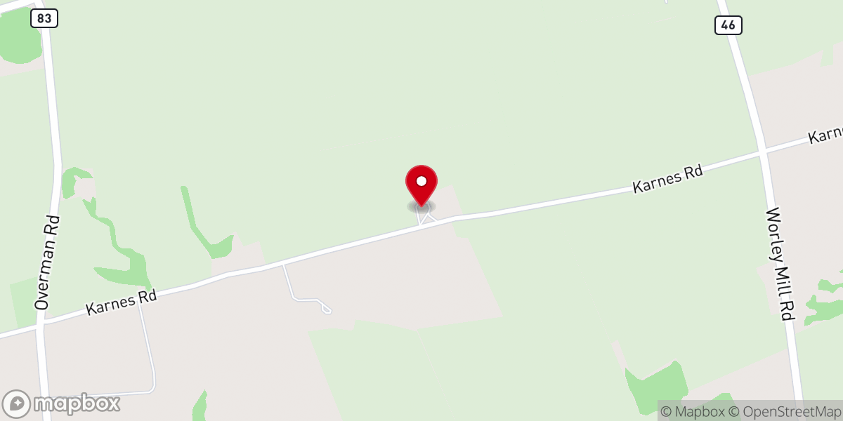 Map showing location of Fall Creek Friends Church