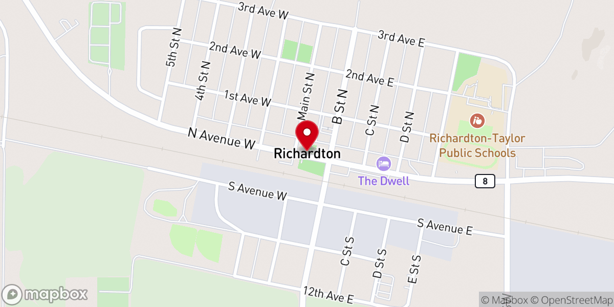 Map showing location of Richardton