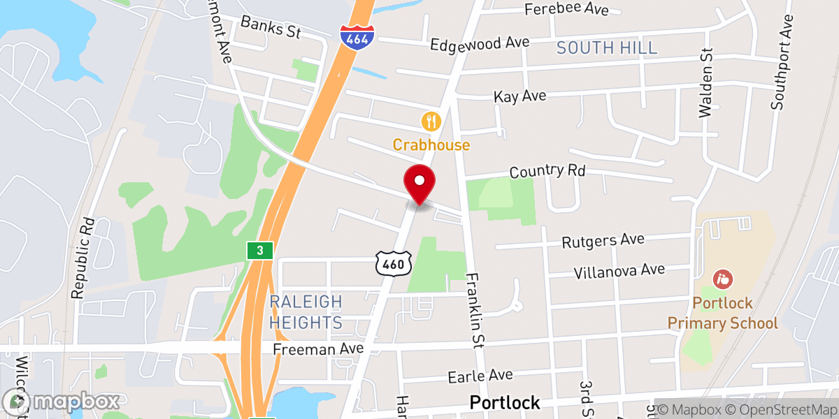 Map showing location of Rosemont Christian Church