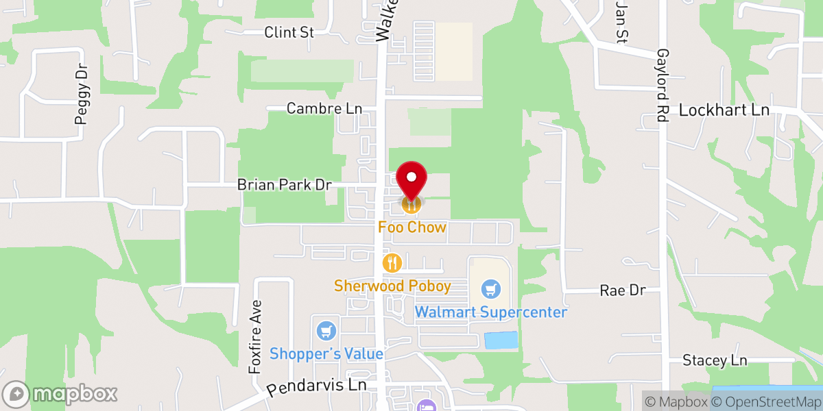 Map showing location of Foo Chow Asian buffet