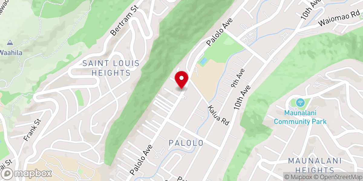 Map showing location of Honolulu Bible Church