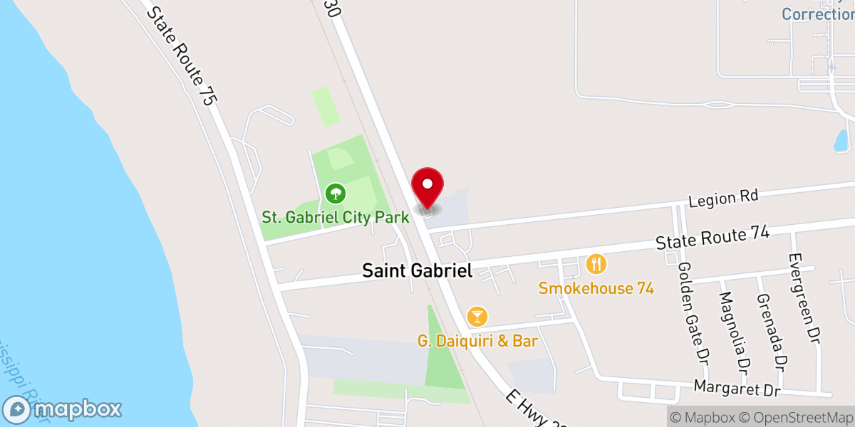 Map showing location of St Gabriel Water Works District