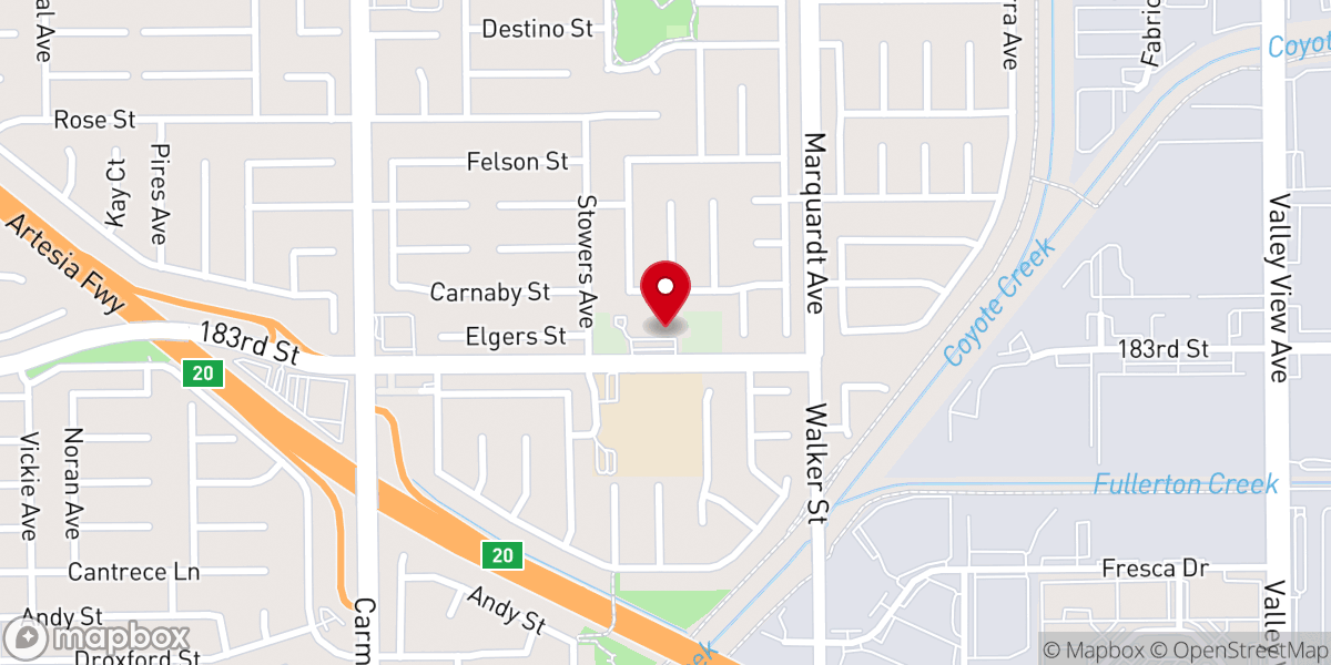 Map showing location of Concordia Lutheran Church