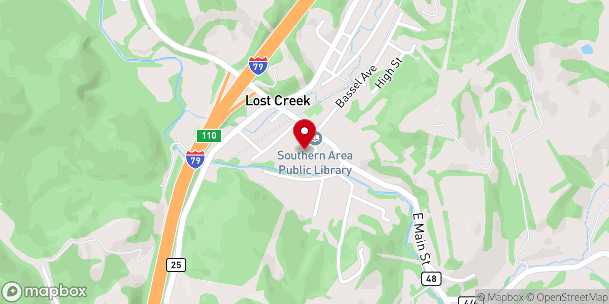 Map showing location of Lost Creek United Methodist Church