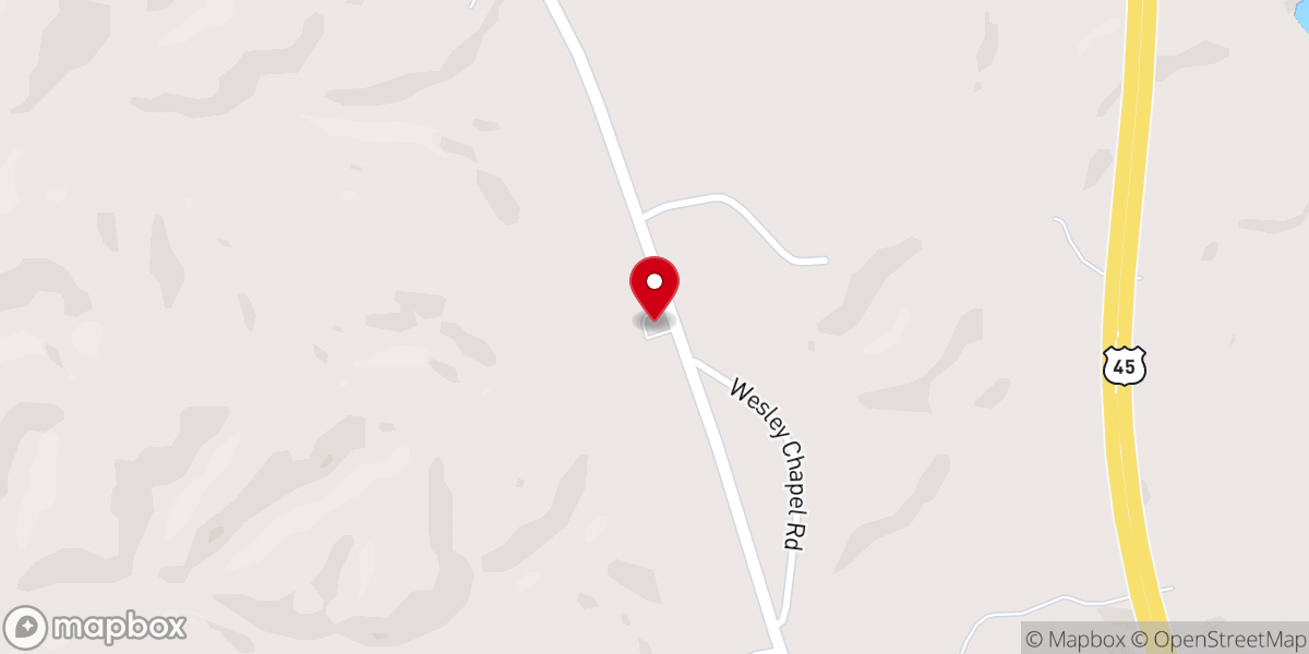 Map showing location of Wesley Chapel
