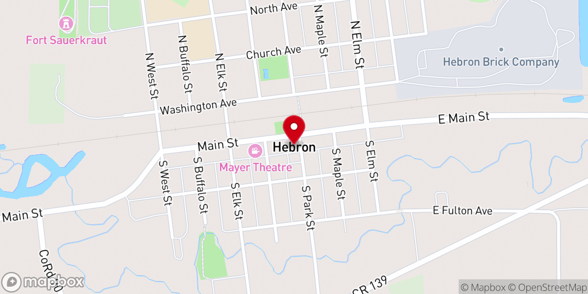 Map showing location of Hebron
