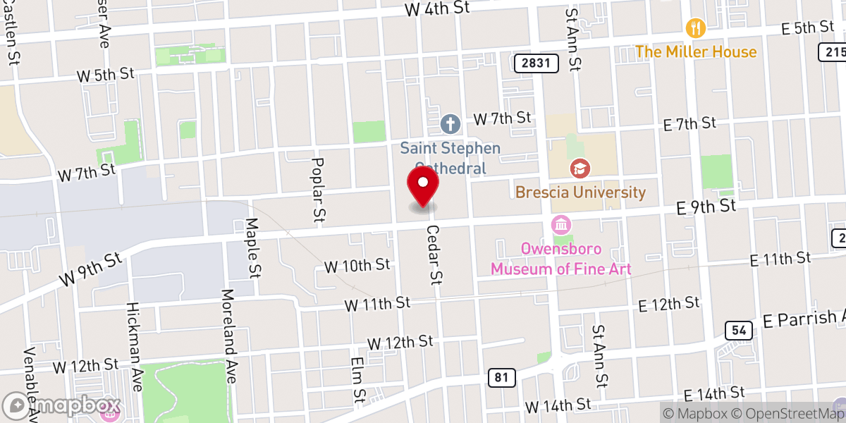 Map showing location of Cedar St Missionary Baptist