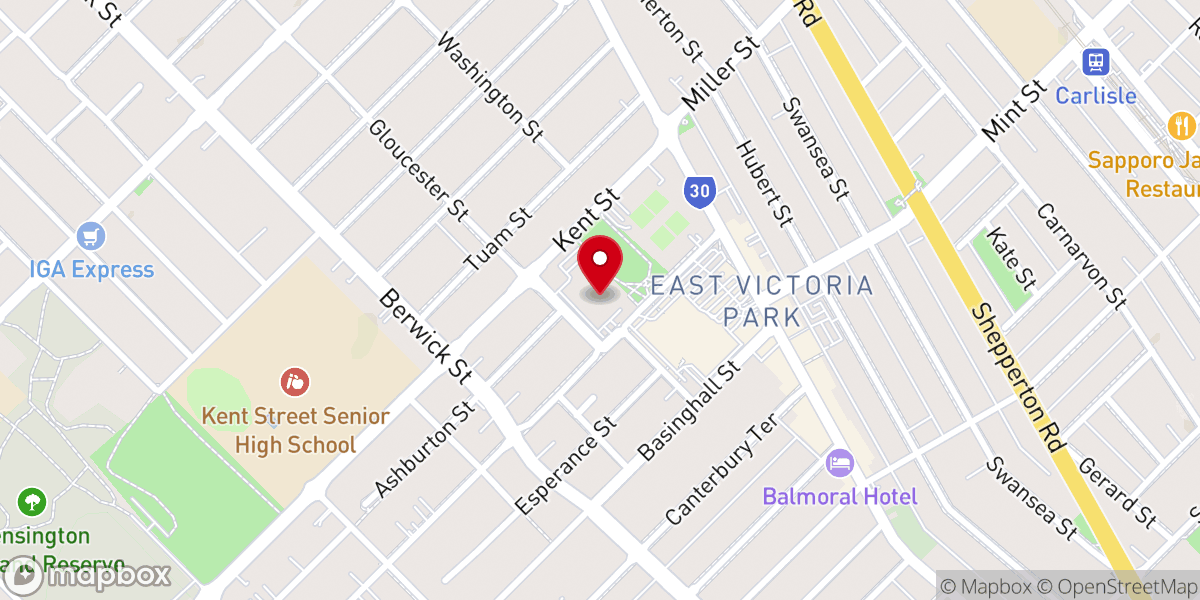 Map showing location of Hope Church Perth