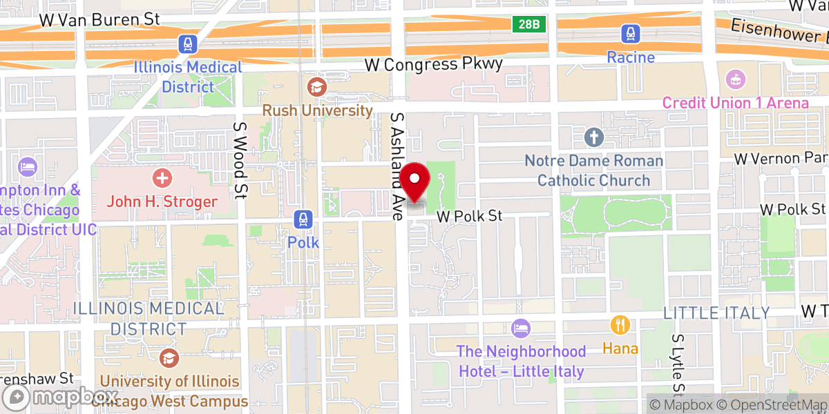 Map showing location of St. Basil Greek Orthodox Church