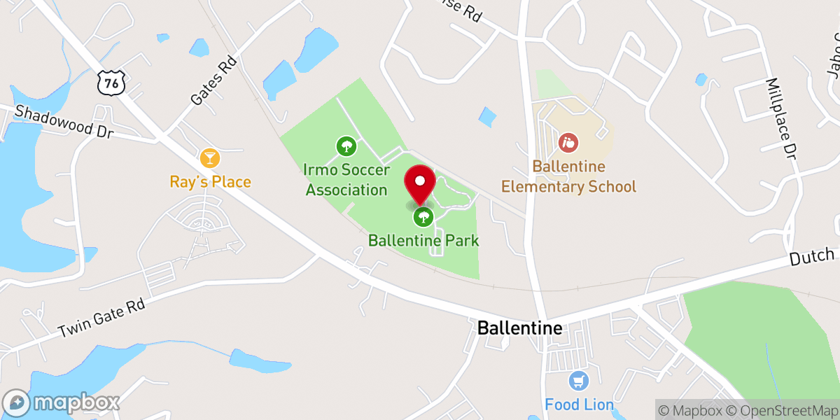 Map showing location of Ballentine Community Center