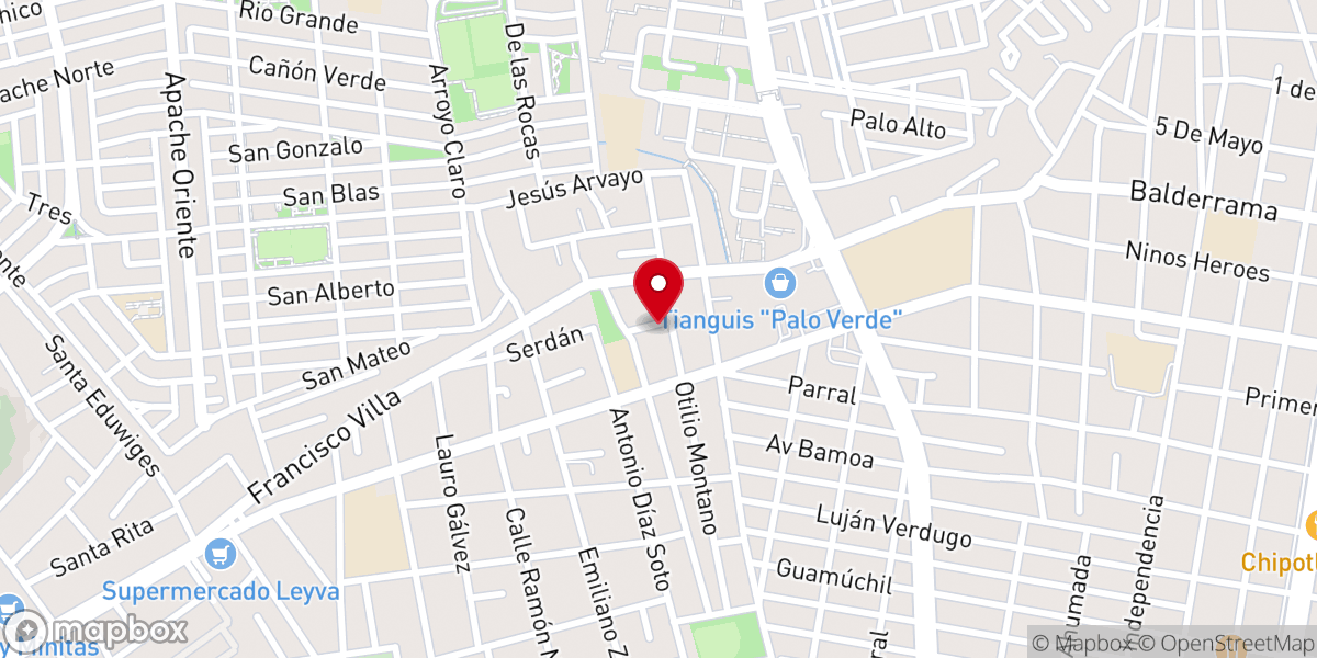 Map showing location of Iglesia de Dios Palo Verde 1