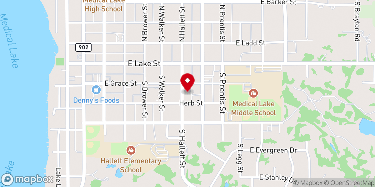 Map showing location of St John's Lutheran Church