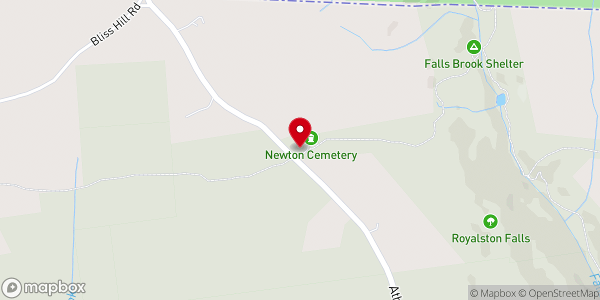 Map showing location of Royalston Falls